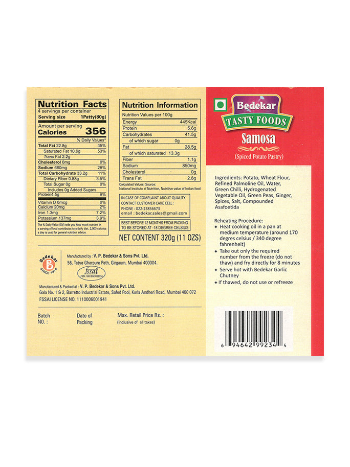 Samosa, label